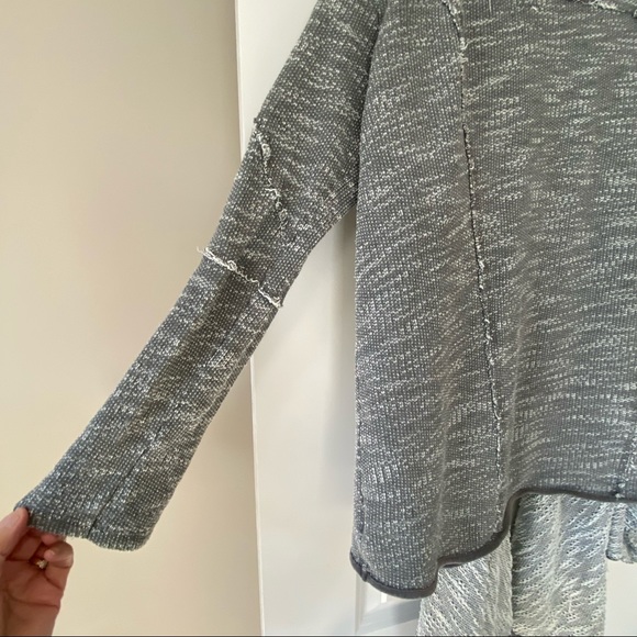 Free People In the Loop Waterfall Front, French Terry Grey Jacket w Zipper Cuffs - Picture 15 of 15